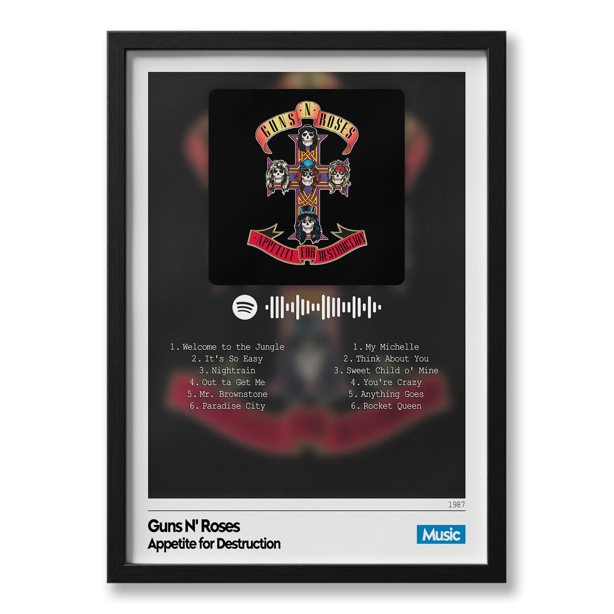 Quadro: Guns N' Roses - Appetite for Destruction