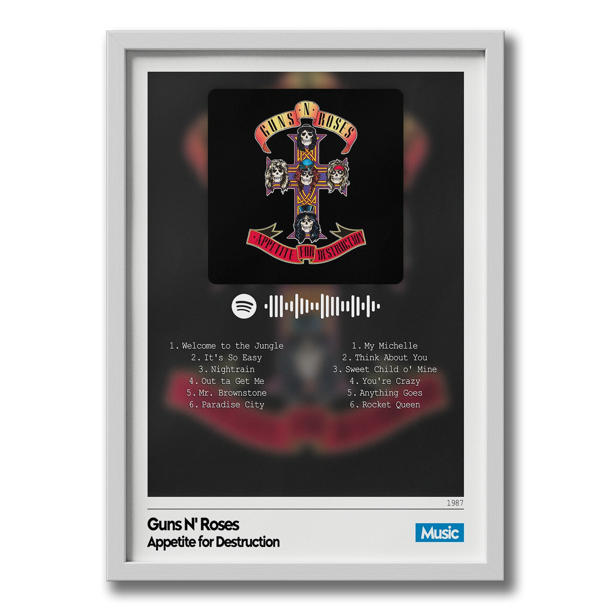 Quadro: Guns N' Roses - Appetite for Destruction